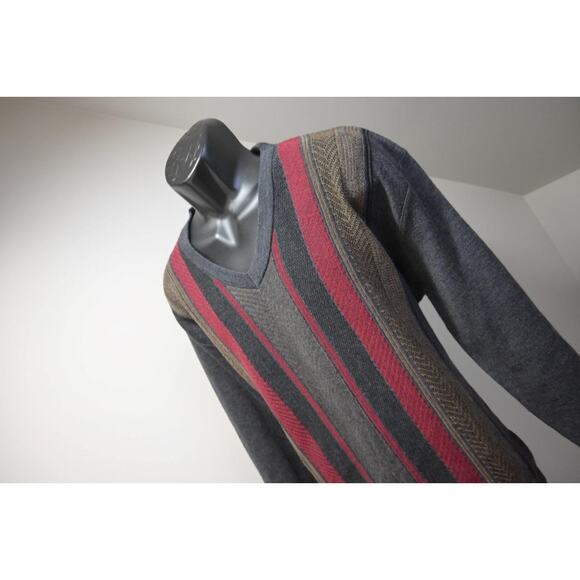 VTG Peter Gribby V Neck Wool Acrylic Sweater Long Sleeve Grays Mens Size XL - Picture 2 of 7